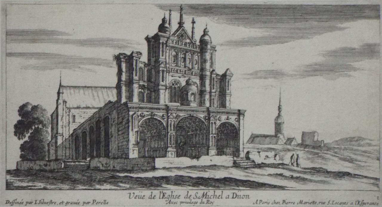 Etching - Veue de l'Eglise de S.Michel de Dijon - 